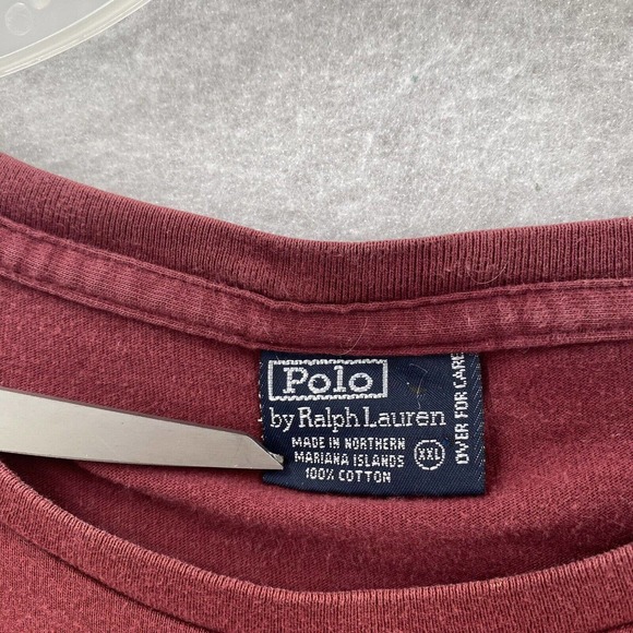 Polo Ralph Lauren Shirt Mens XXL Single Stitch Pocket-T USA 80s BLEACH SPOTS - Picture 8 of 9